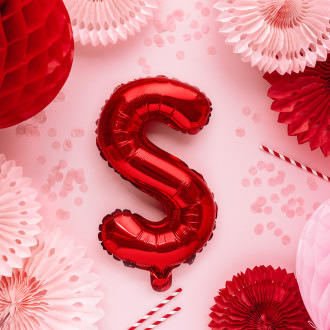 Fóliový balón písmeno S červený na oslavu