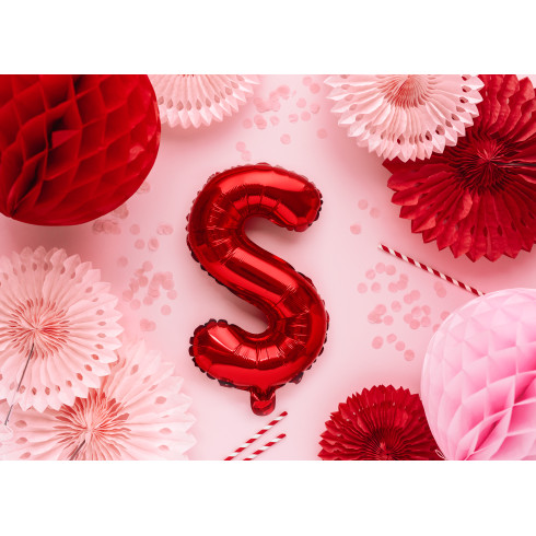 Fóliový balón písmeno S červený na oslavu