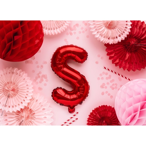 Balon din folie în formă de literă S, roșu, pentru petrecere