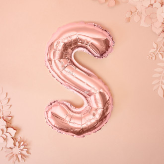 Fóliový balón písmeno S rose gold na oslavu
