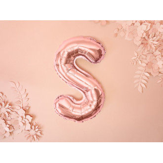 Fóliový balón písmeno S rose gold na oslavu