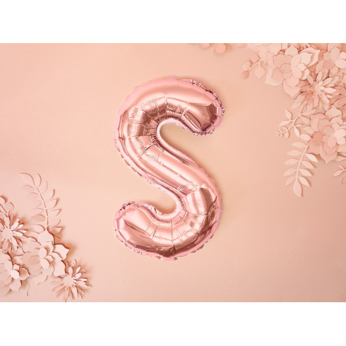Fóliový balón písmeno S rose gold na oslavu