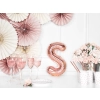 Rózsaarany fólia lufi S betű ünneplésre