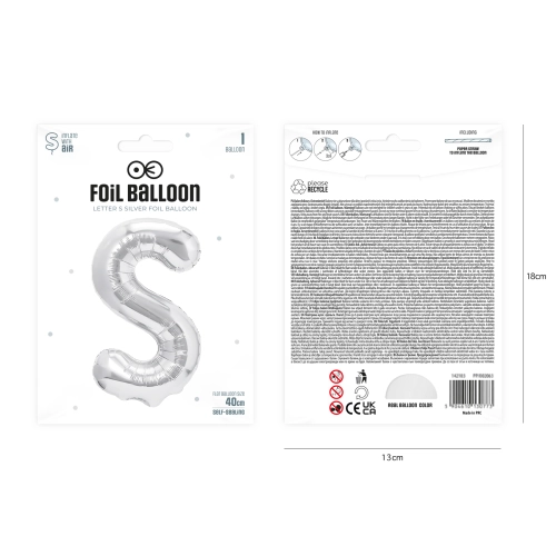 Ezüst fólia lufibeté S, 40 cm