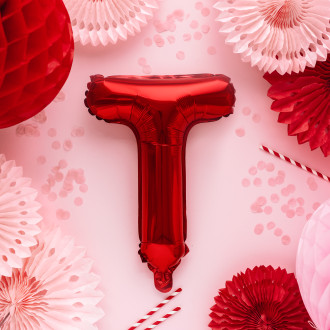 Fóliový balón písmeno T červený 35 cm