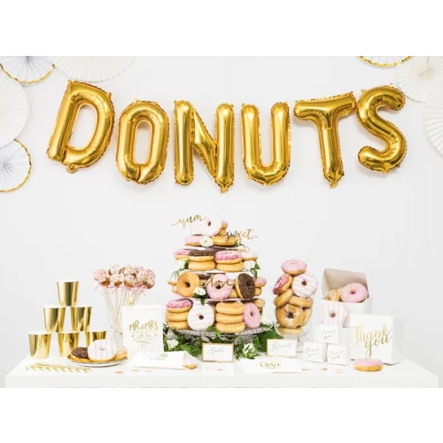 T betű formájú arany fólia lufi ünneplésre