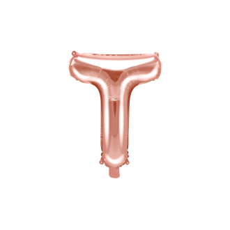 Fóliový balónek písmeno T rose gold na oslavu