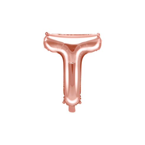 Fóliový balónek písmeno T rose gold na oslavu