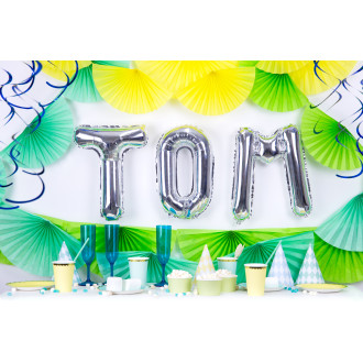 Fóliový balón písmeno T strieborný 35 cm na party