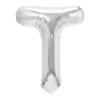 Folijski balon črka T srebrna 40 cm