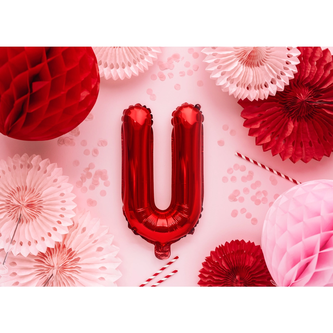 Fólia lufi U betű, piros