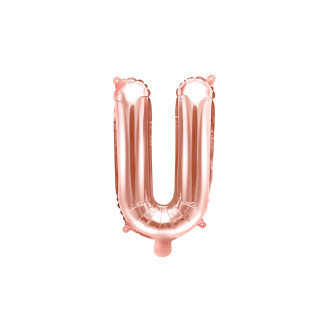 Fóliový balón písmeno U rose gold 35 cm