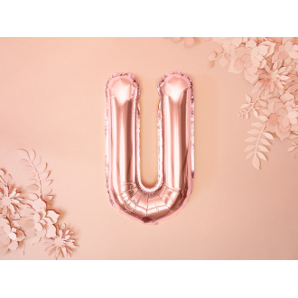 Fóliový balón písmeno U rose gold 35 cm