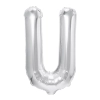 Balon folie literă U, argintiu, 40 cm