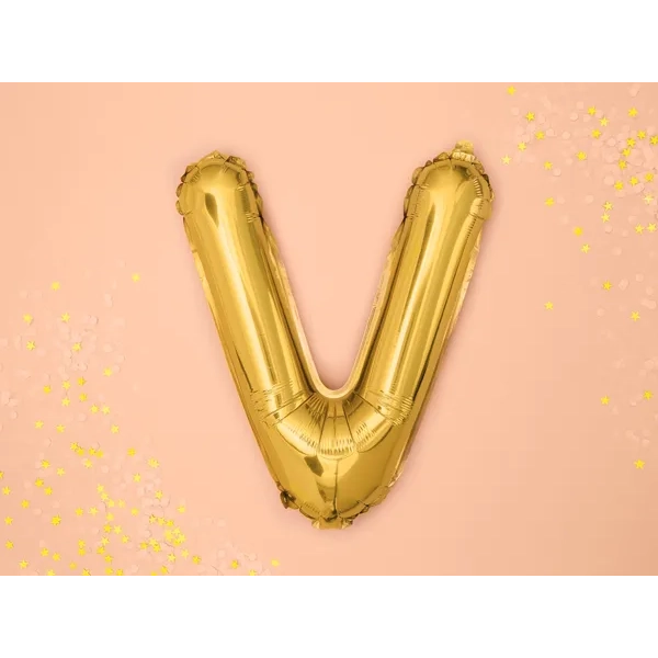 Fólia léggömb V betű arany 35 cm