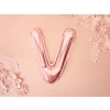 Fólia lufi V betű rose gold, 35 cm