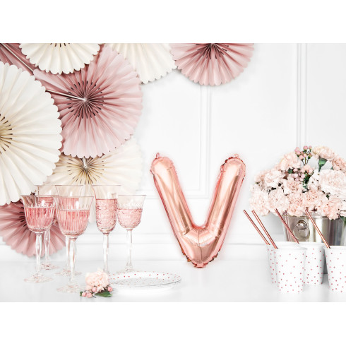 Fóliový balónek písmeno V rose gold 35 cm