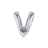 Fólia lufi V betű, ezüst, 35 cm
