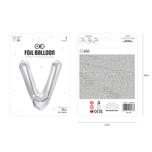 Fólia lufibeté V, ezüst, 40 cm Fólia lufibeté V, ezüst, 40 cm