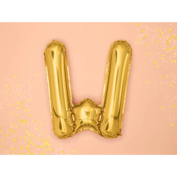 Fólia lufiballon W betű arany, 35 cm