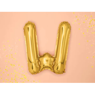 Fóliový balón písmeno W zlatý 35 cm