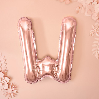 Fóliový balónek písmeno W rose gold na oslavu