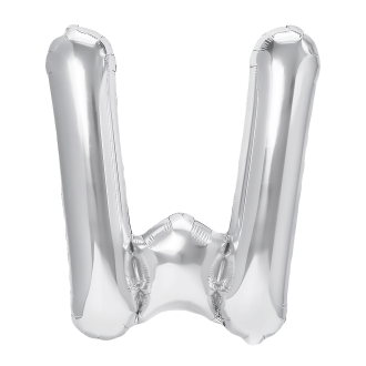 Folijski balon črka W srebrna 40 cm