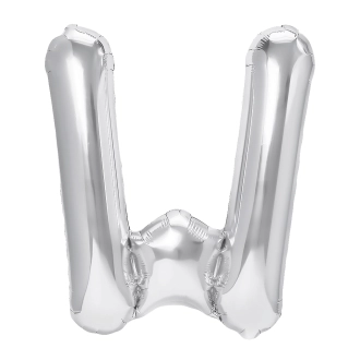 Foliový balónek písmeno W stříbrný 40 cm
