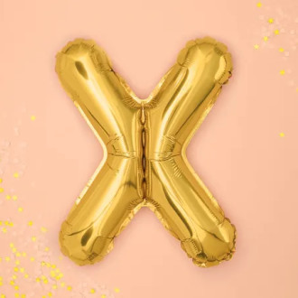 Fóliový balón písmeno X gold na párty
