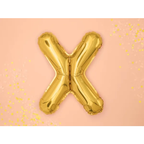 Balon din folie literă X auriu pentru petrecere