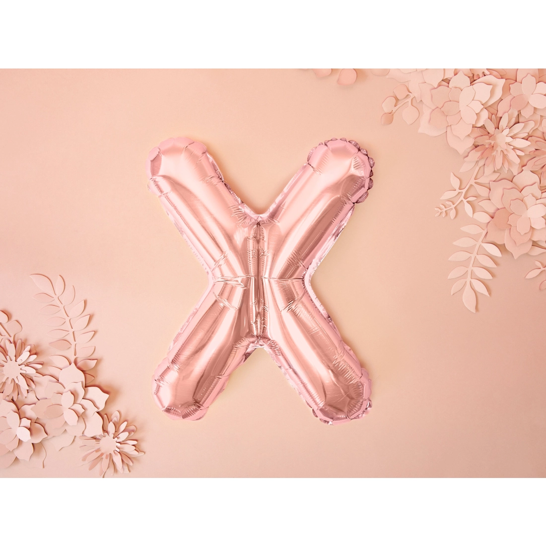 Fólia lufi X betű, rose gold, bulira