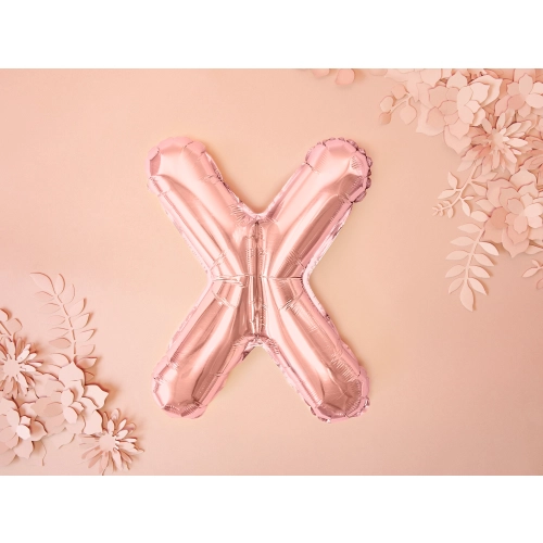 Fólia lufi X betű, rose gold, bulira
