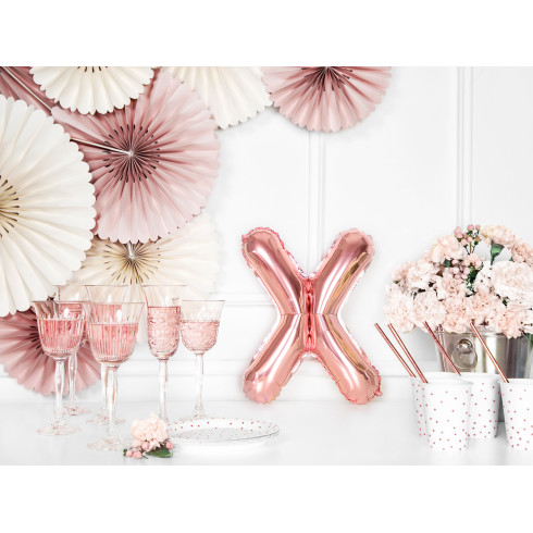 Fóliový balón písmeno X rose gold na párty