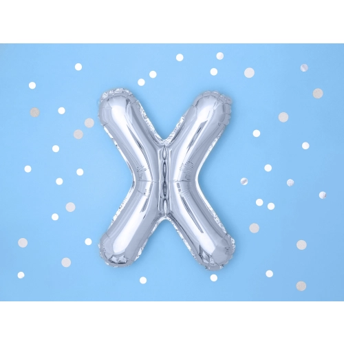 Balon folie literă X argintiu 35 cm