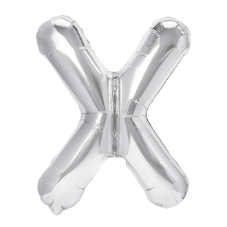 Folijski balon črka X srebrne barve 40 cm