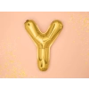 Fólia lufi Y betű arany színben bulira