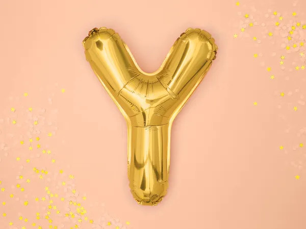 Fóliový balón písmeno Y zlatý na párty