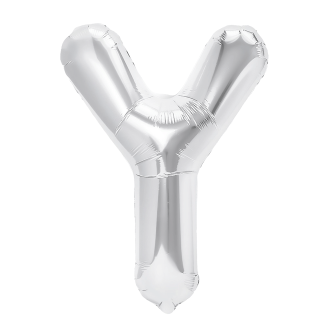 Folijski balon črka Y srebrne barve 40 cm