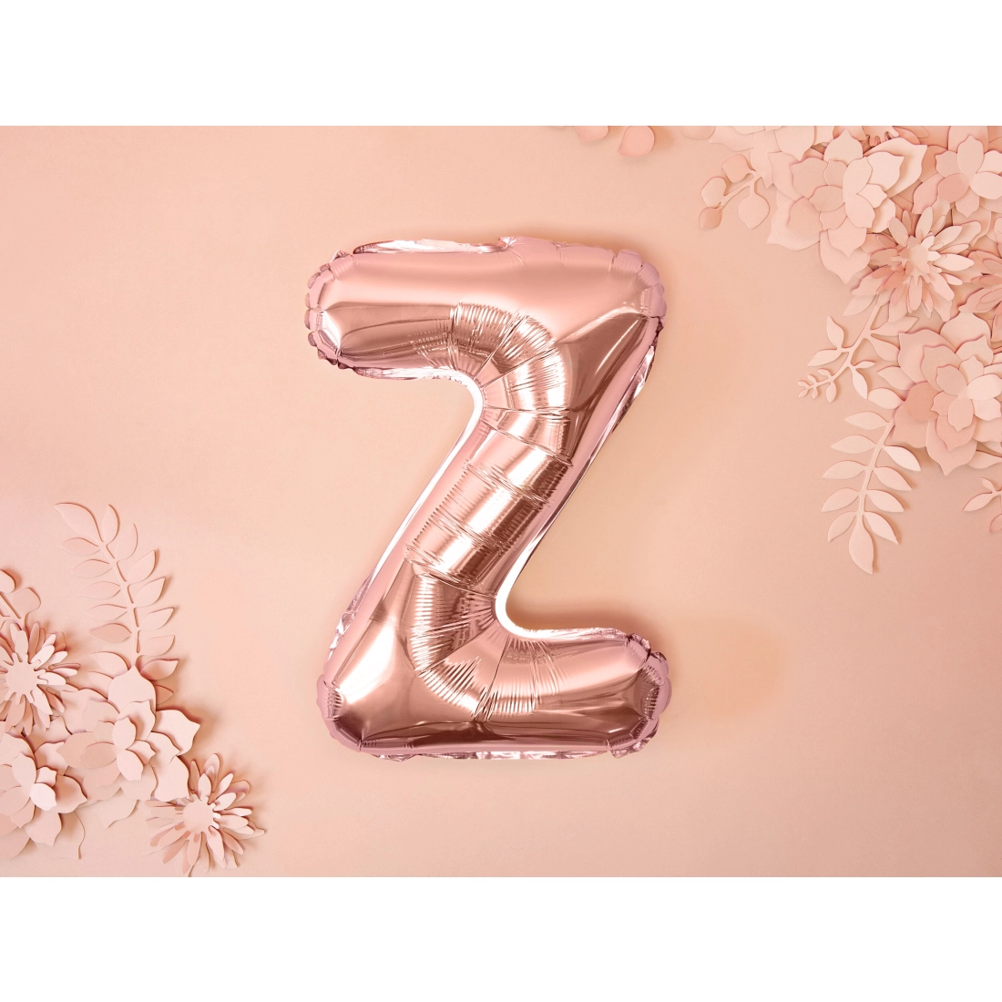 Rózsaarany fólia lufi Z betű partyra