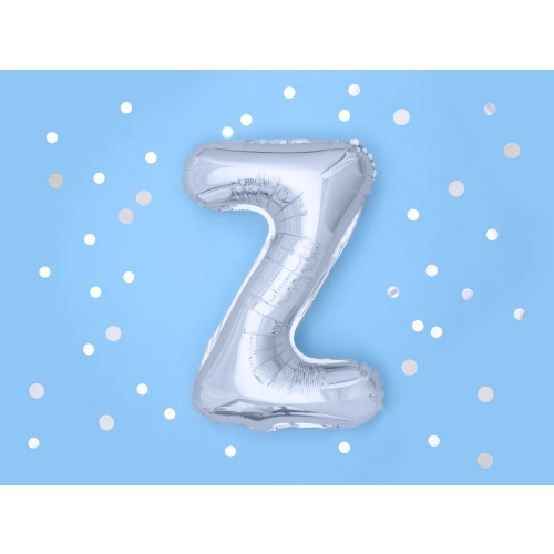 Ezüst fólia lufi Z betű, 35 cm
