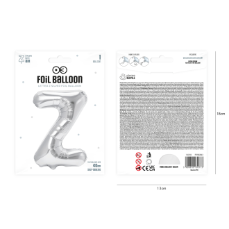 Folijski balon črka Z srebrna 40 cm