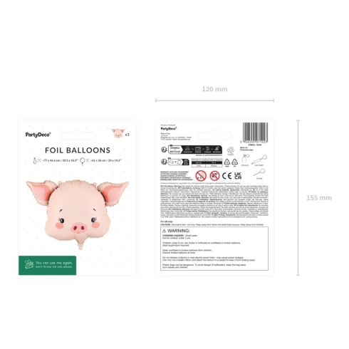 Folijski balon ružičasta prasica