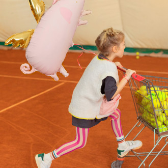 Folijski balon pujsek s krili, rožnat, 70x45 cm, za helij