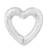 Balon folie cadru în formă de inimă roșu-argintiu