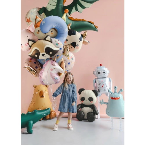 Balon folie robot argintiu-albastru