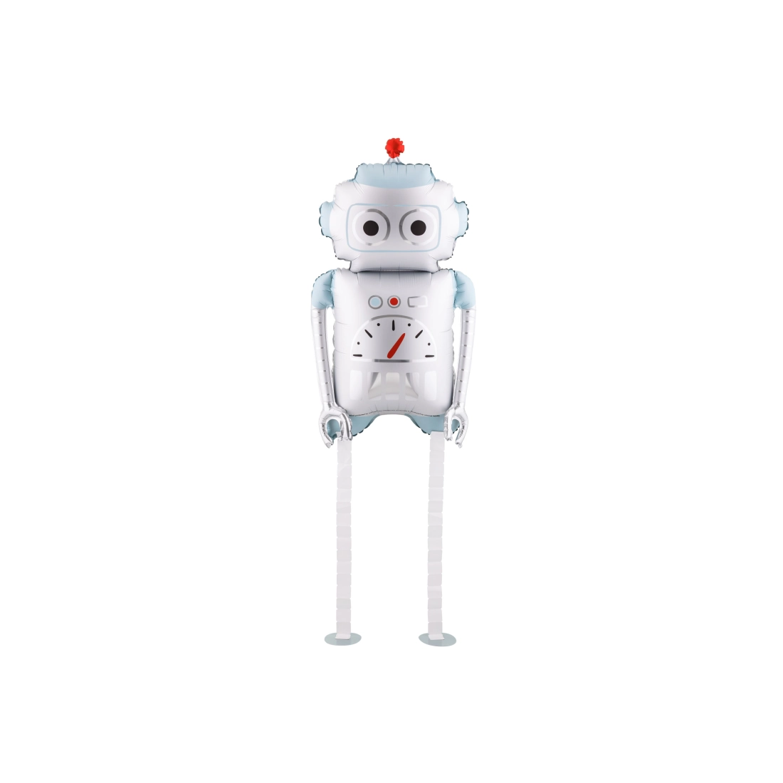 Fólia lufi ezüst-kék robot motívummal