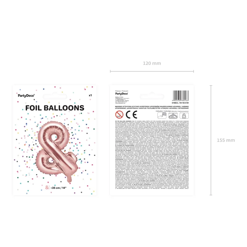 Fólia lufi & rose gold 35 cm