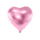 Folijski balon srce 45 cm – svetlo rožnat kovinski