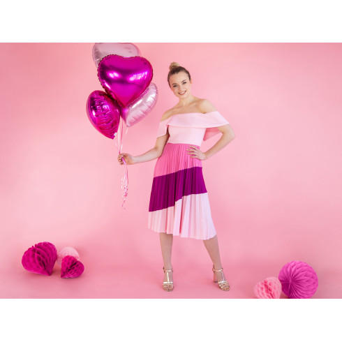 Folijski balon srce 45 cm – svetlo rožnat kovinski