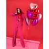 Balon din folie în formă de inimă 45 cm – roz deschis metalizat